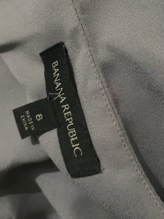 Banana Republic Button Long Sleeve Gray Shift Dress Size 8 - Picture 2 of 2